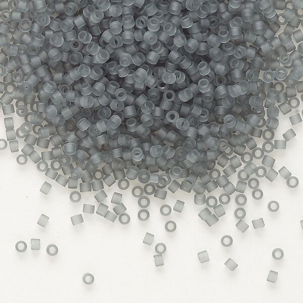 Seed bead, Delica®, glass, pkg/250g, #11 round, translucent matte grey (DB-0749). image number 0