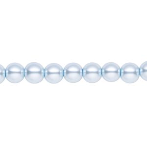 Pearl 2pk light blue, Celestial Crystal® 6mm round 15.5-16 inch