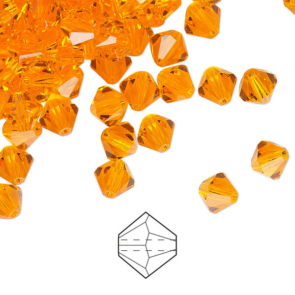 Bead 24pk sun, Preciosa Czech crystal 6mm bicone image number 0
