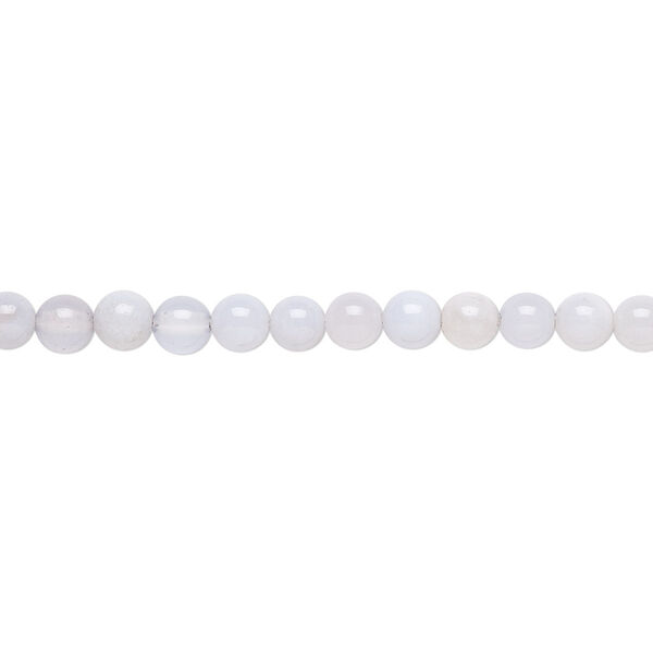 Bead, blue chalcedony (natural), 4mm round, C grade, Mohs hardness 7. Sold per 15-1/2" to 16" strand. image number 0
