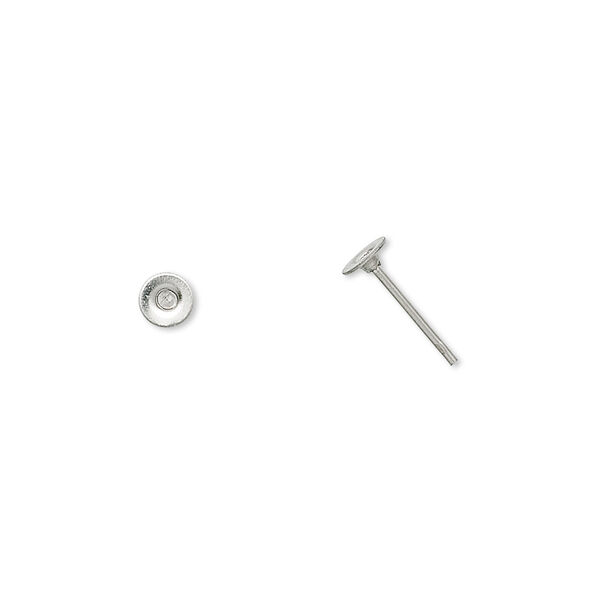 Earstud, stainless steel, 4mm flat pad. Sold per pkg of 50 pairs. image number 0