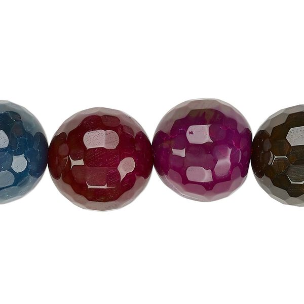 Agate / Malaysia "jade" 1pkg1, faceted round bead 15 inch 15-16mm image number 0