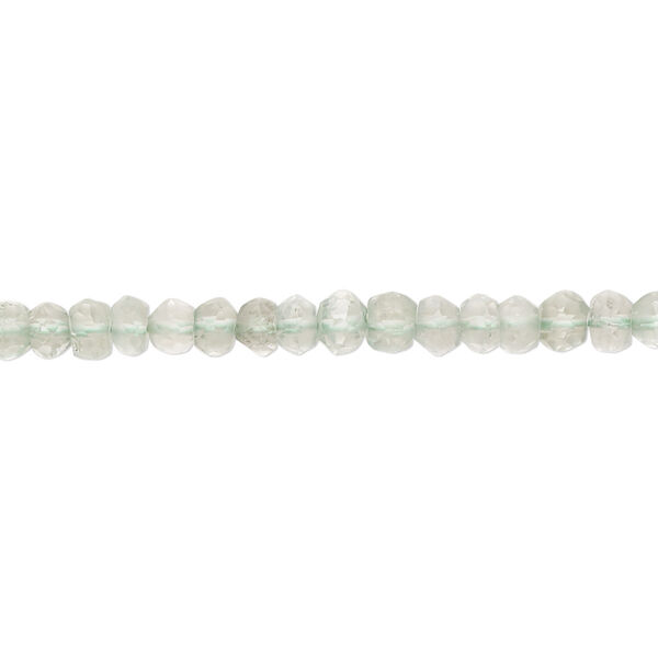 Green quartz 1pkg1, hand-cut faceted rondelle bead 8 inch 4x2mm-4x3mm image number 0