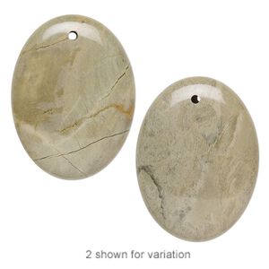 Silver mist jasper 1pkg1, flat oval focal natural 40x30mm