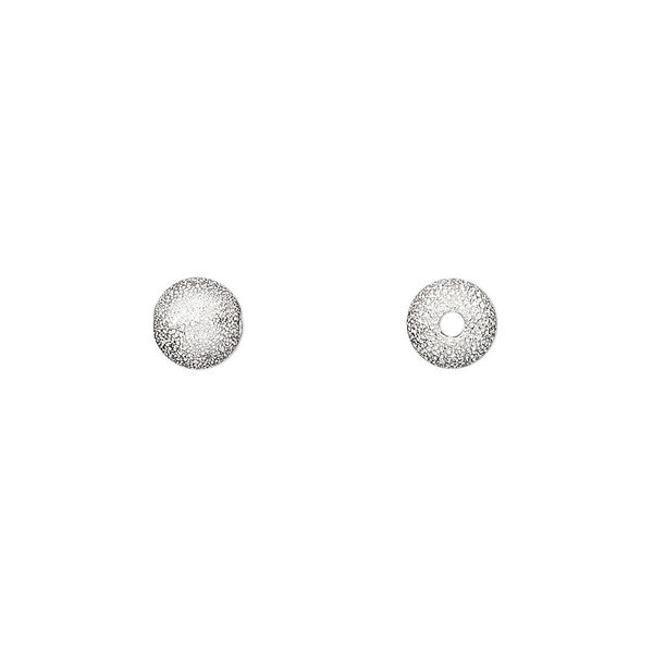 Bead, silver-plated brass, 6mm stardust round. Sold per pkg of 20. image number 0