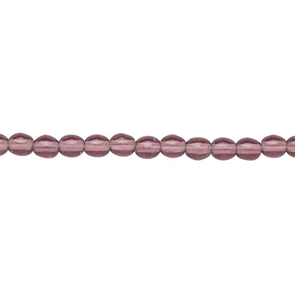 Bead, Czech glass druk, transparent amethyst purple, 4mm round. Sold per 15-1/2" to 16" strand. image number 0