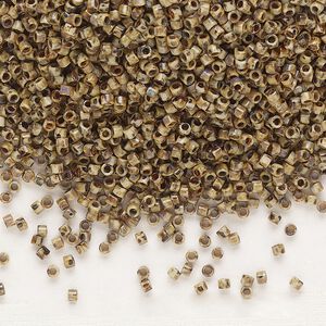 Seed bead, Delica®, glass, pkg/250g, #11 round, opaque Picasso brown (DB-2267).
