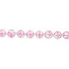 Bead, glass 1pkg8, opaque white and pink, 16mm hand-painted round. image number 1