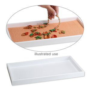Display tray, plastic, white, 14-3/4 x 8-1/4 x 1 inches. Sold individually.