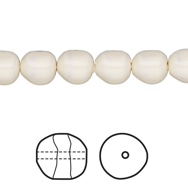 Pearl 10pk ivory, Crystal Passions® 8mm baroque 5840 image number 0