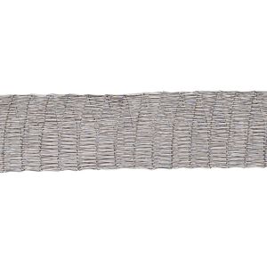 Mesh ribbon, enameled brass, titanium, 1/2 inch tubular mesh, fits up to 18mm bead. Sold per pkg of 1 meter.