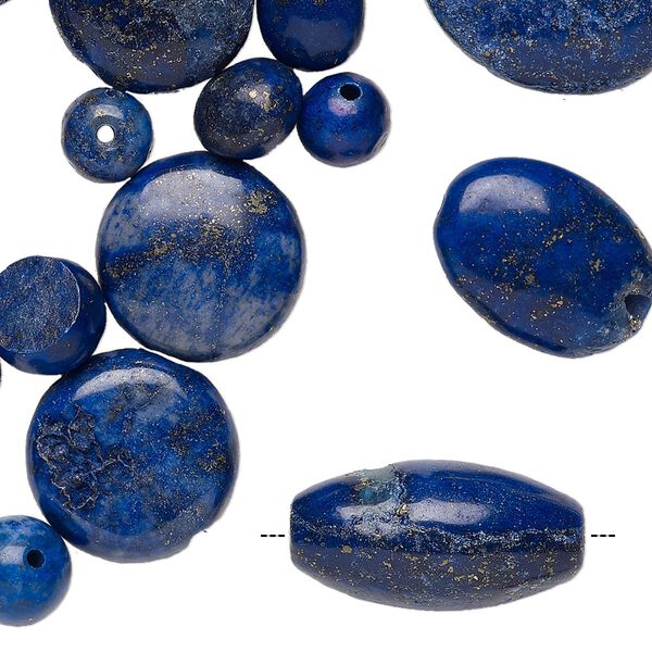 Lapis lazuli / denim lapis 1pkg1, mixed shapes bead 1/4 lb mix 6x6mm-31x30mm image number 0