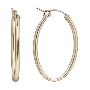 Earring hoop 1pkg2 14Kt gold-filled, 34mm oval / latch-back, 1 pair