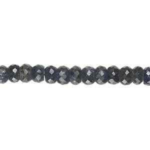 Blue-grey sapphire 1pkg1, hand-cut faceted rondelle bead 14 inch 5x3mm-6x4mm
