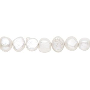 Pearl, cultured freshwater (dyed), soft grey, 5-7mm flat-sided potato with 0.4-0.6mm hole, C- grade, Mohs hardness 2-1/2 to 4. Sold per 15-inch strand.