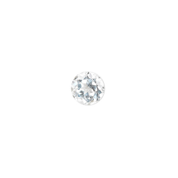 Gem, white topaz (natural), 8mm faceted round, A grade, Mohs hardness 8. Sold individually. image number 0
