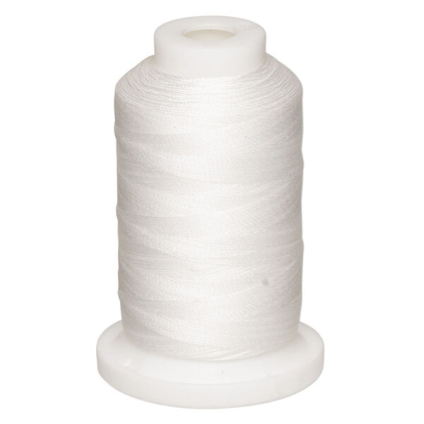Thread, nylon, white, size AA. Sold per 700-yard spool. image number 0