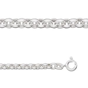 Chain 1pkg1 sterling silver rolo, 2.9mm / mixed clasp, 24 inch