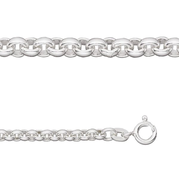 Chain, sterling silver, 2.9mm rolo, 24-inch. Sold individually. image number 0