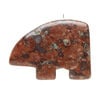 Red sesame jasper 1pkg1, half-drilled Zuni-style bear focal natural, 34x25mm-38x29mm image number 1