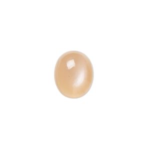 Peach moonstone 1pkg4, hand-cut calibrated oval cab natural 12x10mm