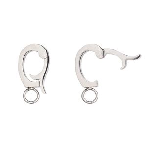 Bail, stainless steel, 13x9mm with snap lock and loop, 6.5mm grip length. Sold individually.