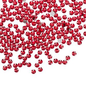 Flat back, Dance With Me™ crystal rhinestone, light Siam, foil back, 2.3-2.5mm rose, SS8. Sold per pkg of 144 (1 gross).