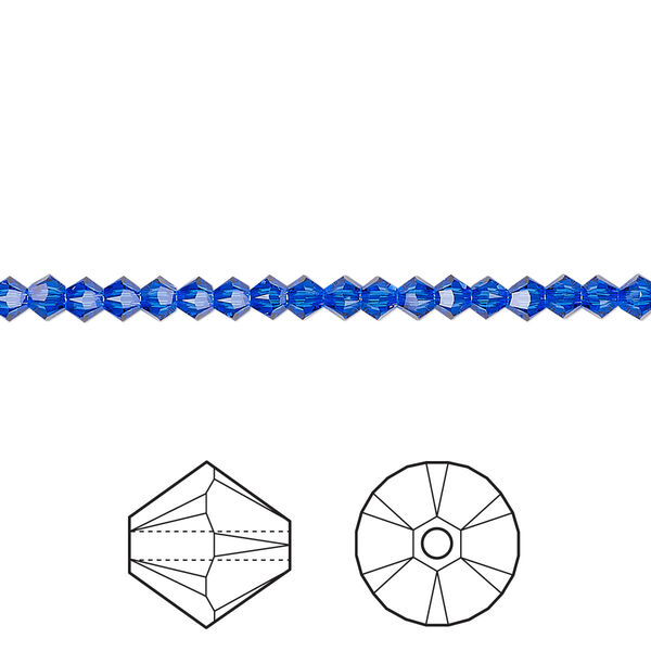 Bead 1440pk majestic blue, Swarovski® 3mm XILION bicone 5328 image number 0