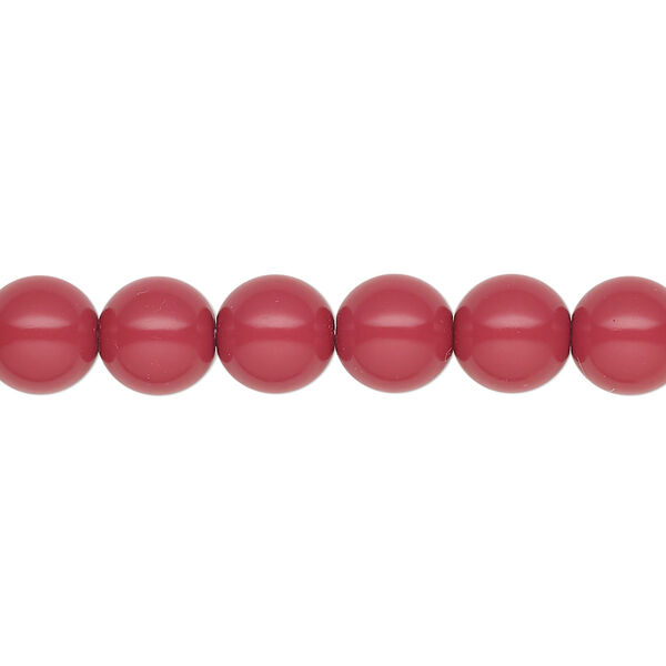 Pearl 100pk cranberry, Preciosa Czech crystal 8mm round image number 0