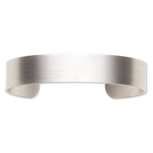 Bracelet component, cuff, antique silver-plated steel, 1/2 inch wide, adjustable from 6-1/2 to 7-1/2 inches. Sold individually.