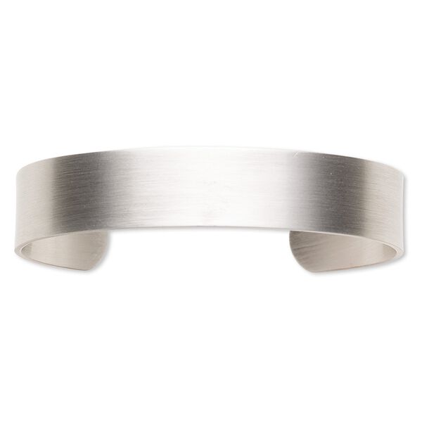 Bracelet component, cuff, antique silver-plated steel, 1/2 inch wide, adjustable from 6-1/2 to 7-1/2 inches. Sold individually. image number 0