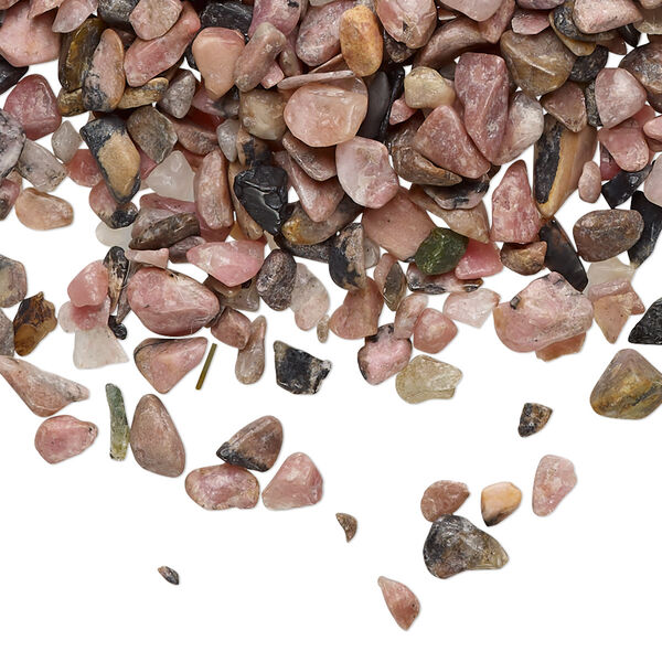 Inlay chip, rhodonite (natural), mini undrilled chip, Mohs hardness 5-1/2 to 6-1/2. Sold per 2-ounce pk. image number 0