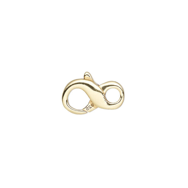 Clasp, lobster claw, "vermeil," 14x9mm infinity. Sold individually. image number 0