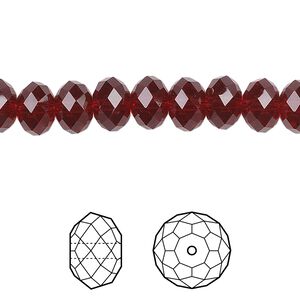 Bead 288pk Siam, Swarovski® 8x6mm rondelle 5040