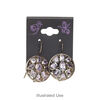 Earring card, PVC plastic, opaque black and purple, 2x1-1/2 inch square with butterfly design. Sold per pkg of 100. image number 1