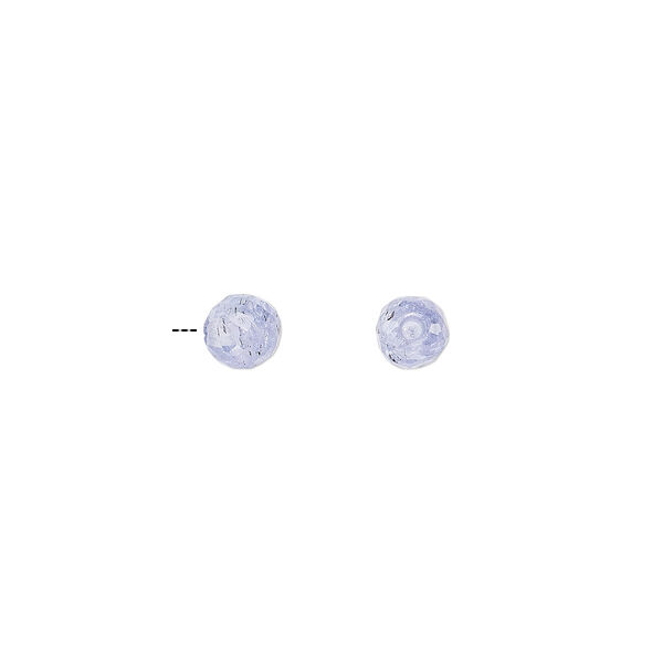 Bead, tanzanite (heated), 4mm half-drilled faceted round, B grade, Mohs hardness 6 to 7. Sold per pkg of 2. image number 0