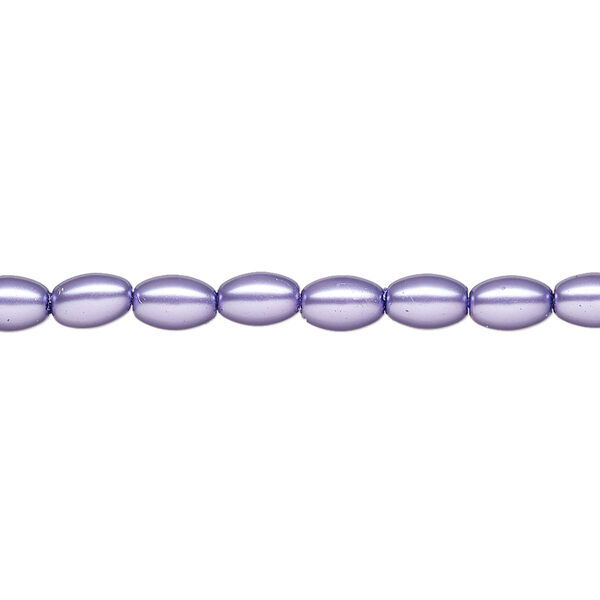 Pearl 1pk violet, Celestial Crystal® 6x4mm rice 15.5-16 inch image number 0