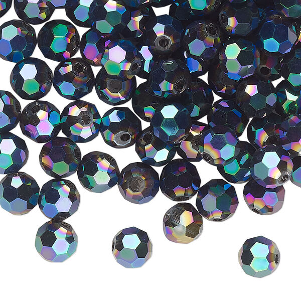 Bead 144pk crystal peacock shadow, Celestial Crystal® 6mm round image number 0