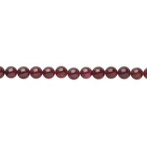 Garnet 1pkg1, round bead 15 inch 3-3.5mm