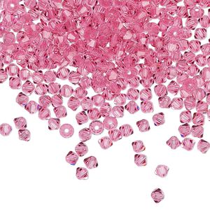 Bead 48pk rose, Preciosa Czech crystal 3mm bicone