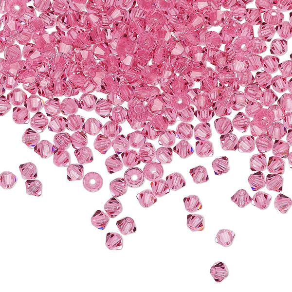 Bead 48pk rose, Preciosa Czech crystal 3mm bicone image number 0