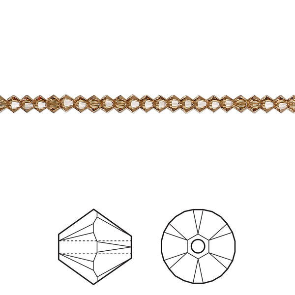 Bead 144pk light Colorado topaz, Crystal Passions® 2.5mm bicone 5328 image number 0