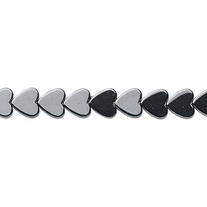 Hemalyke™ 1pkg1, flat heart bead 15.5-16 inch 6mm