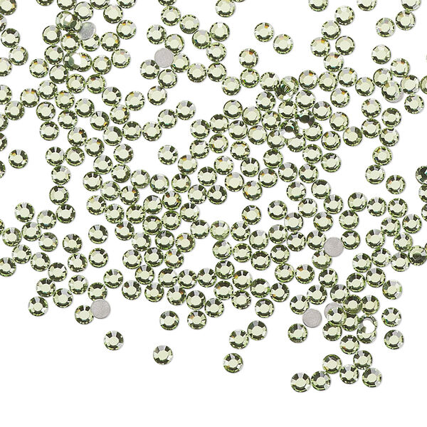 Flat back, Dance With Me™ crystal rhinestone, peridot, foil back, 1.9-2.1mm rose, SS6. Sold per pkg of 144 (1 gross). image number 0