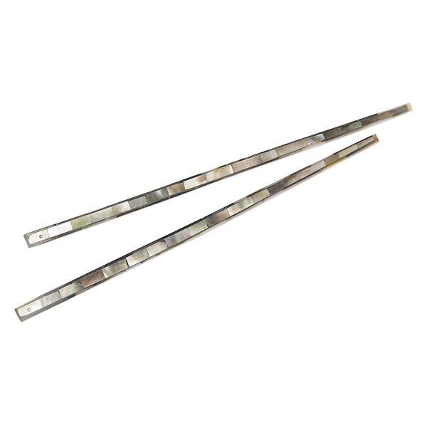 Hair stick, black lip shell (assembled), 7 inches with drill hole, Mohs hardness 3-1/2. Sold per pkg of 2. image number 0
