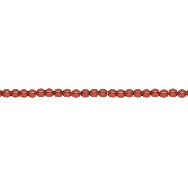 Pearl 100pk dark coral pearl, Crystal Passions® 2mm round 5810 image number 0