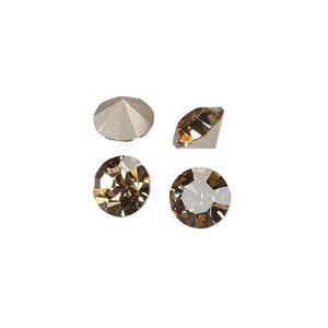 Chaton 8pk light Colorado topaz foil back, Preciosa MAXIMA Czech crystal rhinestone 8.16-8.41mm 15-cut faceted round SS39