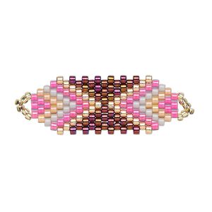 Focal, Creative Touch, glass, cranberry / copper / hot pink, 30x12mm double-sided oval. Sold individually.