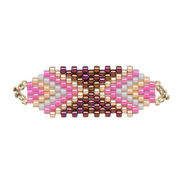 Focal, Creative Touch, glass, cranberry / copper / hot pink, 30x12mm double-sided oval. Sold individually. image number 0