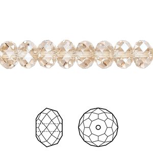 Bead 144pk crystal golden shadow, Crystal Passions® 8x6mm rondelle 5040